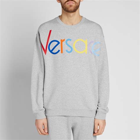 versace logo embroidered multicolour crew sweat china|Versace Logo Embroidered Multicolour Crew Sweat Grey .